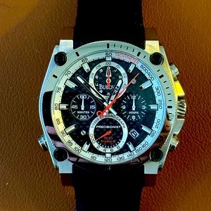 Bulova Precisionist Chronograph men’s watch with black rubber strap